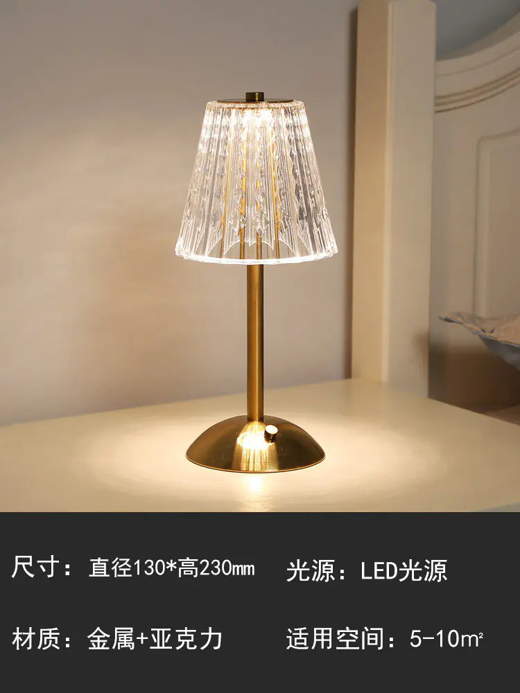 Luxury Gold Crystal Table Lamp